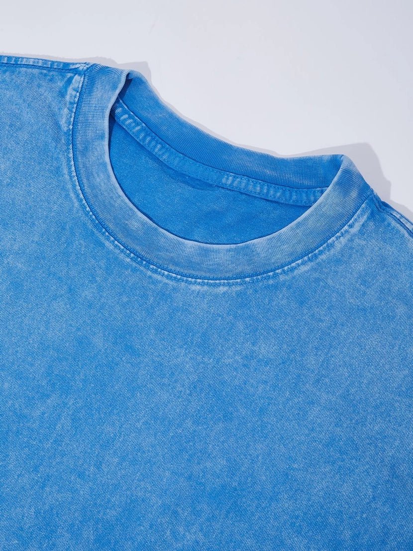 Blue Butterfly Art Print Tee – Washed Cotton