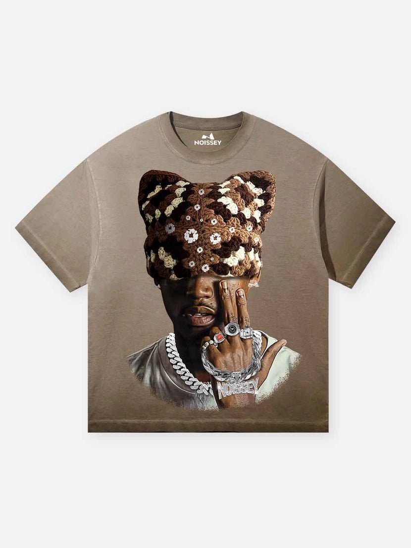 Chocolate Kitty Gradient Print Tee – Brown